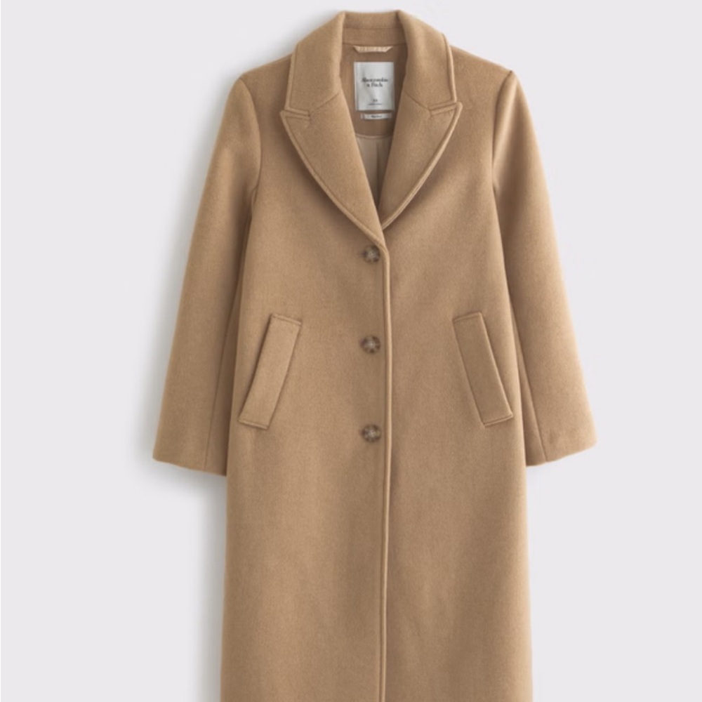 Wool Tailored Coat Beige Tan Camel Topcoat - Picture 3 of 3